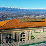 Panorama sulle Alpi dalla stazione della dentiera di Superga 